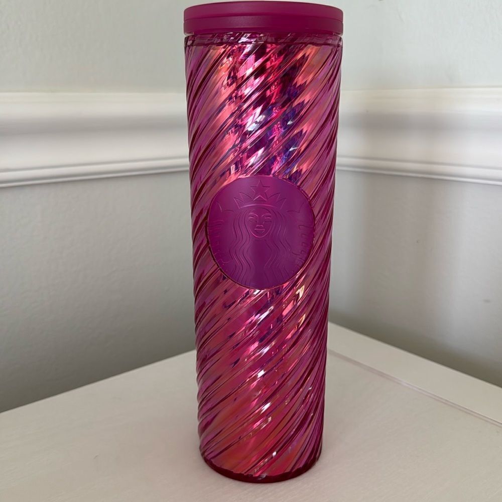 Starbucks Limited Edition Christmas Holiday‎ 2022 Pink Iridescent Tumbler 16oz